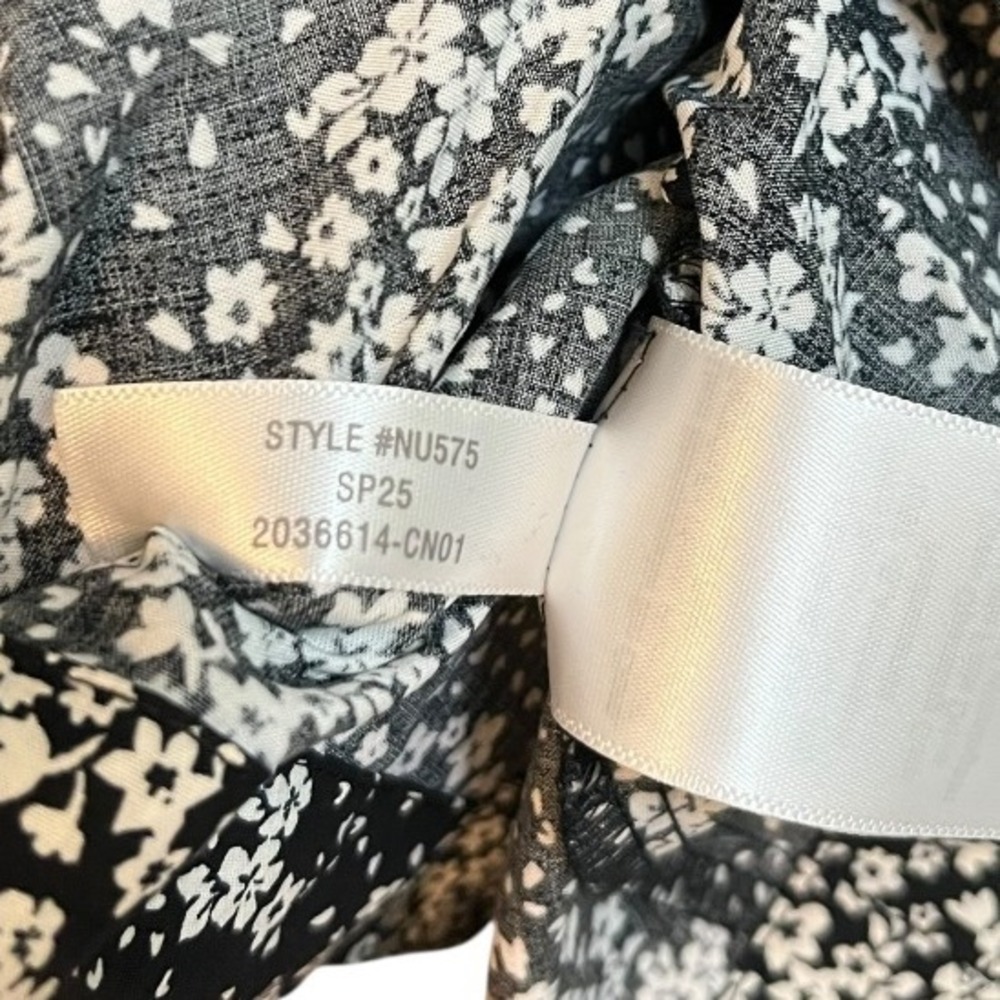 Madewell Smocked Crewneck Mini Dress in‎ Floral Black White Size 14 NWT NU575 - Picture 10 of 10